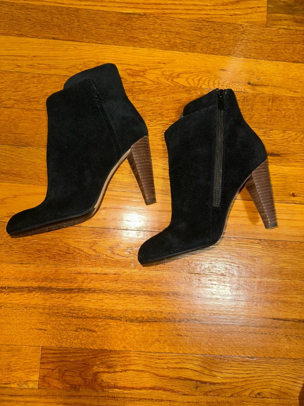 Elie Tahari Black Suede Ankle Booties